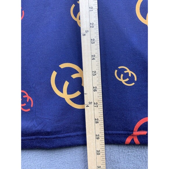 Rising Revolt Polo Shirt Men's Size XL Blue Short Sleeve Allover Geometric Logo - Picture 6 of 11